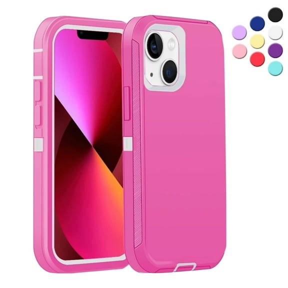 Entronix Heavy Duty Case Designed for iPhone 13 Shockproof Triple Layer Rugged Case, Pink