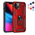 thumbnail image 1 of Entronix Heavy Duty Case Designed for iPhone 14 Plus, Rotating Ring Protective Cover, Red, 1 of 7