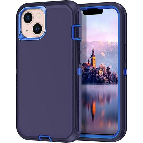 Entronix Heavy Duty Case Designed for iPhone 14 Plus Shockproof Triple Layer Rugged Case (Blue)