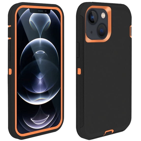 Entronix Heavy Duty Case Designed for iPhone 14 Plus Shockproof Triple Layer Rugged Case (Orange)