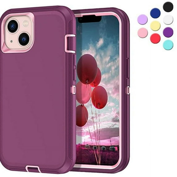 Entronix Heavy Duty Case Designed for iPhone 14 Plus Shockproof Triple Layer Rugged Case (Purple)