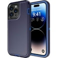 thumbnail image 1 of Entronix Heavy Duty Case Designed for iPhone 14 Pro Max Shockproof Triple Layer Rugged Case (Blue), 1 of 7