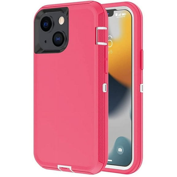Entronix Heavy Duty Case Designed for iPhone 14, Shockproof Triple Layer Rugged Case (Pink)