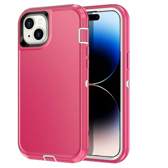 Entronix Heavy Duty Case Designed for iPhone 15 Plus Shockproof Triple Layer Rugged Case, Pink