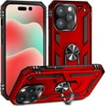 thumbnail image 1 of Entronix Heavy Duty Case Designed for iPhone 15 Pro, Rotating Ring Protective Cover, Red, 1 of 7