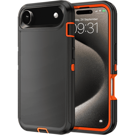 Entronix Heavy Duty Case Designed for iPhone 17 Air, Triple Layer Protection Shockproof Dropproof Dustproof Anti-Scratch Phone, Orange
