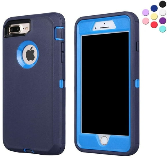 Entronix Heavy Duty Case Designed for iPhone 7/8 Plus Shockproof Triple Layer Rugged Case, Blue