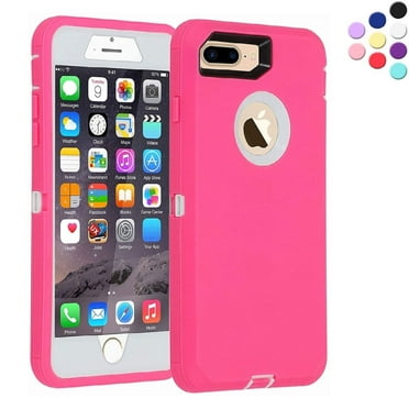 Entronix Heavy Duty Case Designed for iPhone 7/8 Plus Shockproof Triple Layer Rugged Case (Pink)