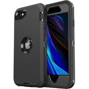 Entronix Heavy Duty Case Designed for iPhone 8 Shockproof Triple Layer Rugged Case, Black