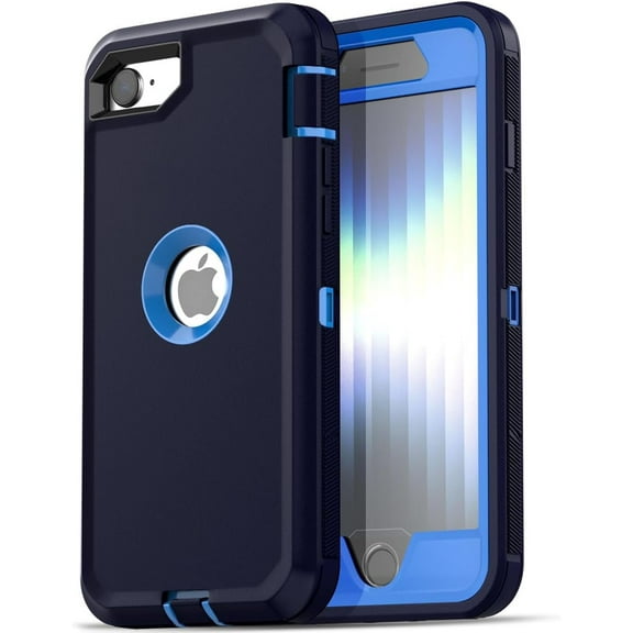Entronix Heavy Duty Case Designed for iPhone 8 Shockproof Triple Layer Rugged Case, Navy