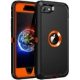 thumbnail image 1 of Entronix Heavy Duty Case Designed for iPhone 8 Shockproof Triple Layer Rugged Case, Orange, 1 of 6