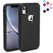 Entronix Heavy Duty Case Designed for iPhone XR Shockproof Dustproof Triple Layer Rugged Case, Black