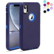 Entronix Heavy Duty Case Designed for iPhone XR Shockproof Dustproof Triple Layer Rugged Case, Blue