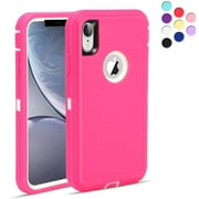 Entronix Heavy Duty Case Designed for iPhone XR Shockproof Dustproof Triple Layer Rugged Case, Pink