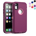 thumbnail image 1 of Entronix Heavy Duty Case Designed for iPhone XR Shockproof Dustproof Triple Layer Rugged Case, Purple, 1 of 7