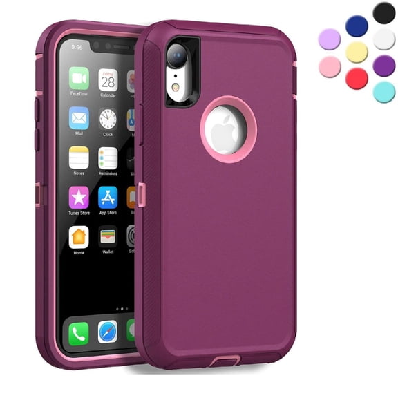 Entronix Heavy Duty Case Designed for iPhone XR Shockproof Dustproof Triple Layer Rugged Case, Purple