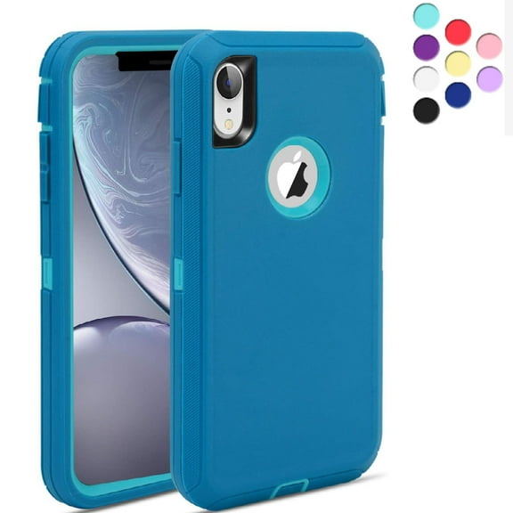 Entronix Heavy Duty Case Designed for iPhone XR Shockproof Dustproof Triple Layer Rugged Case, Teal