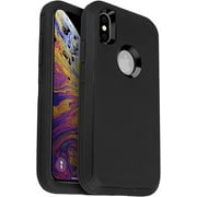 Entronix Heavy Duty Case Designed for iPhone XS Max Shockproof Triple Layer Rugged Case Black