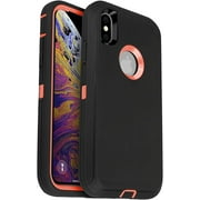 Entronix Heavy Duty Case Designed for iPhone XS Max Shockproof Triple Layer Rugged Case (Black)
