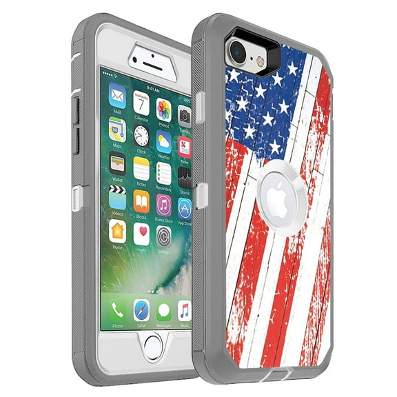Entronix Heavy Duty Case Designed For iPhone 7 & iPhone 8 - USA Flag {Triple Layer Protection Shockproof Dropproof Dustproof Anti-Scratch Phone Case Cover for iPhone 8 and iPhone 7)
