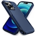 thumbnail image 1 of Entronix Heavy Duty Case Compatible with iPhone 16 Pro, Hybrid Hard Cover, Navy Blue, 1 of 7