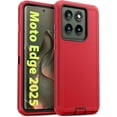 thumbnail image 1 of Entronix Heavy Duty Case designed for Moto Edge 2025 - Triple Layer Bumper Cover, Protective Smartphone Accessories, Red, 1 of 7