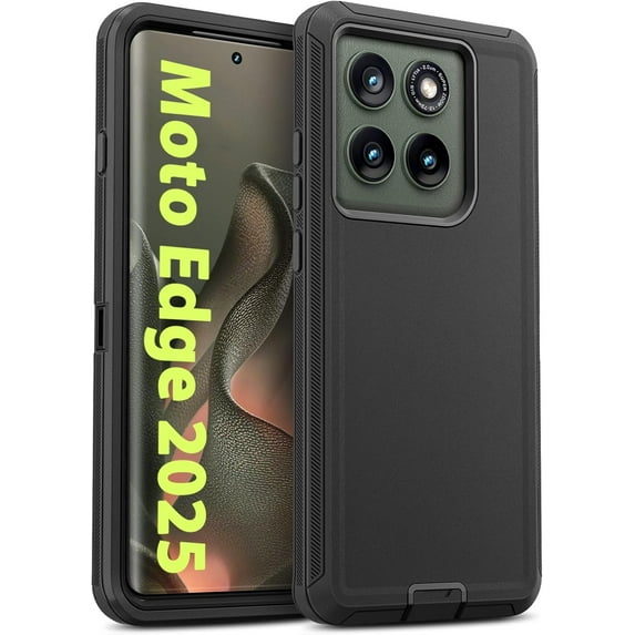 Entronix Heavy Duty Case designed for Moto G Power 2025 - Triple Layer Bumper Cover, Protective Smartphone Accessories, Black