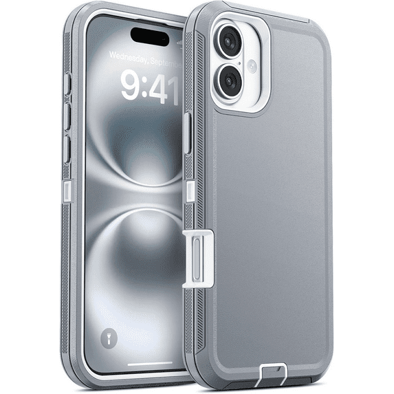 Entronix Heavy Duty Case designed for iPhone 17 - Triple Layer Bumper Cover, Protective Smartphone Accessories, Gray