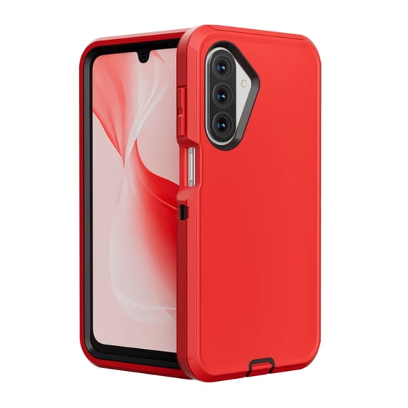 Entronix Heavy Duty Case for Galaxy A17, Shockproof Dustproof Dual Layer Protective Cover, Red