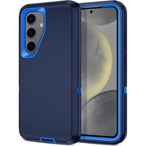 Entronix Heavy Duty Case for Galaxy S25 FE, Triple Layer Dustproof Shockproof Dropproof Rugged Cover, Navy Blue