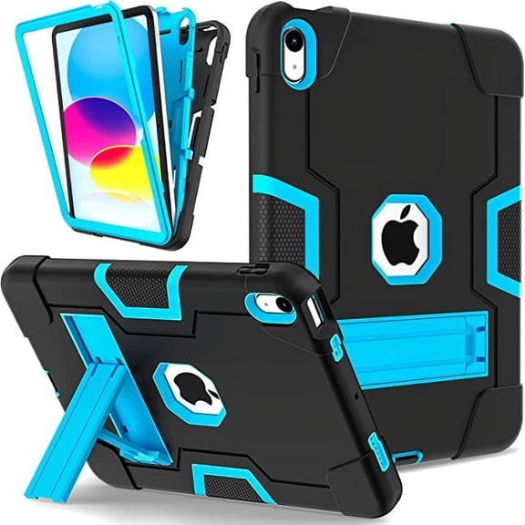 Entronix Heavy Duty Case for iPad 10th Generation 10.9 Inch 2022, Slim Heavy Duty Shockproof Rugged Protective Kids Case for iPad 10.9 2022,Blue