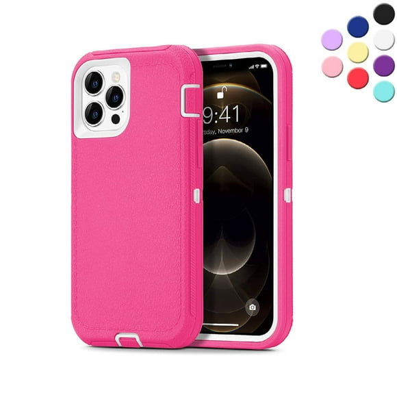 Entronix Heavy Duty Case for iPhone 11 Pro Max Shockproof Triple Layer Rugged Case, Pink