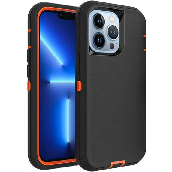 Entronix Heavy Duty Case for iPhone 12 Pro Max Shockproof Triple Layer Rugged Case, Orange