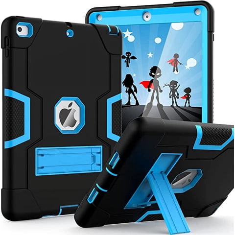 Entronix First Gen Apple iPad Air 2 Case with Kickstand, Shockproof Rugged Protective Cover, Blue