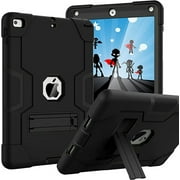 Entronix Heavy Duty Case for iPad 6th Gen/ 5th Gen / Air 2 / Air 1st /iPad Pro 9.7 iPad 9.7 Inch 2021, Slim Heavy Duty Shockproof Rugged Protective Kids Case for iPad 9.7 inch ,Black
