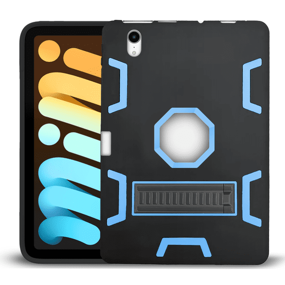 Entronix Heavy Duty Case for iPad Mini 6th Gen, 8.3 Inch 2021 with Pencil Holder, Slim Heavy Duty Shockproof Rugged Protective Kids Case for iPad Mini 6th Generation 8.3”2021,Blue