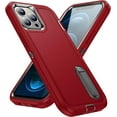 thumbnail image 1 of Entronix Heavy Duty Case with Kickstand for Apple iPhone 12, Red, 1 of 6