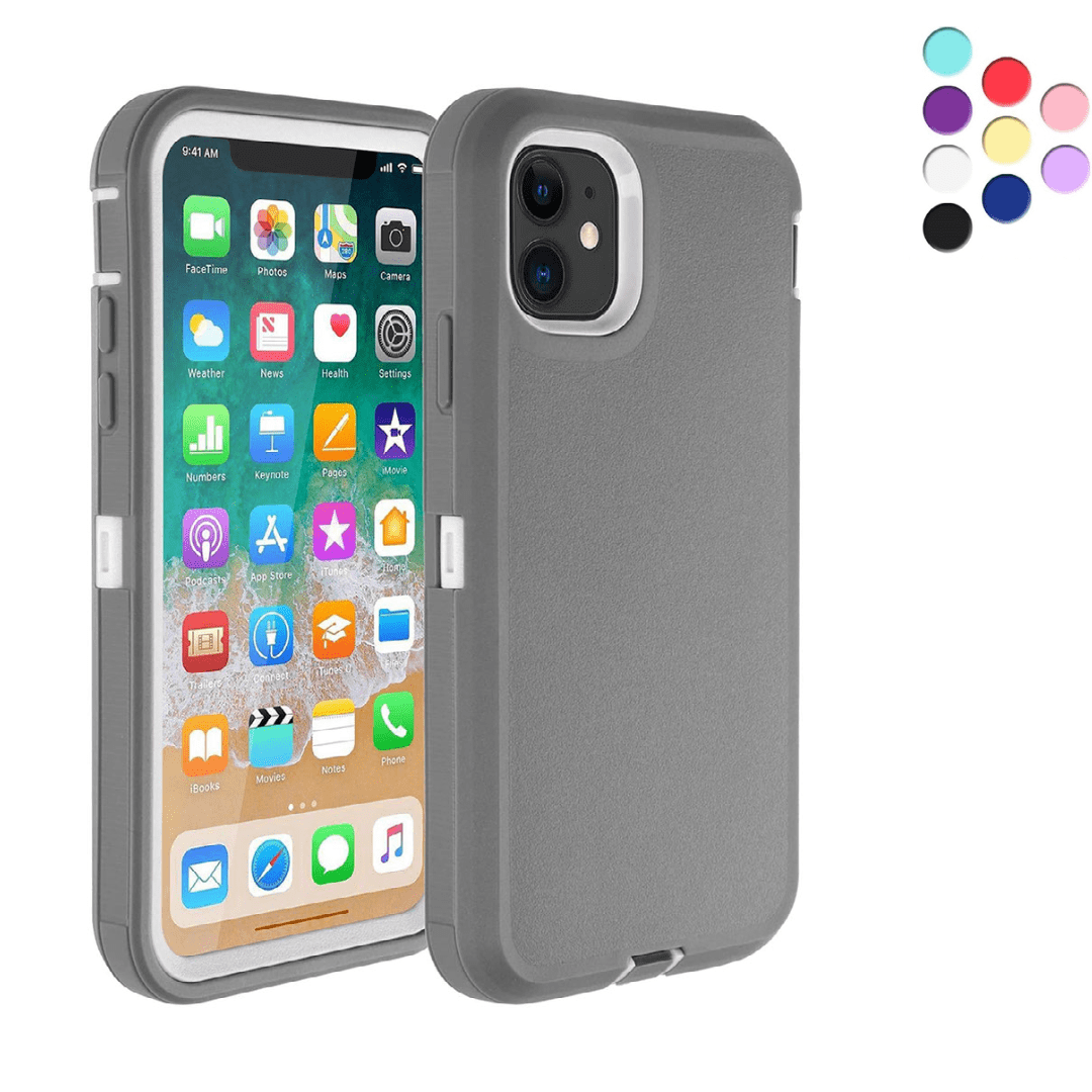 Entronix Heavy Duty Phone Case For iPhone 11 Heavy Duty Case {Shock  Proof-Shatter Resistant - Rubber- Compatible for iPhone 11} Color Grey