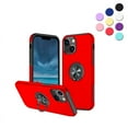 thumbnail image 1 of Entronix Heavy Duty Ring Case Designed for iPhone 13, Shockproof Slim Fit Kickstand, Red, 1 of 7