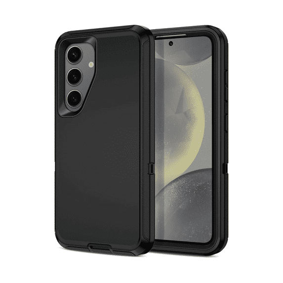 Entronix Heavy Duty Rugged Case for Galaxy S25 Plus Shockproof Dustproof Durable Cover, Black
