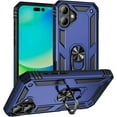 thumbnail image 1 of Entronix Heavy Duty Rugged Case for iPhone 16 Plus, Shockproof Kickstand Rotating Ring, Navy, 1 of 6