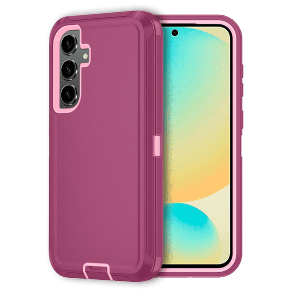Entronix Heavy Duty Case Compatible with Galaxy S24 FE, Shockproof Hard Cover, Purple