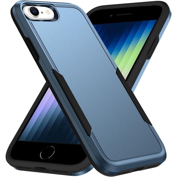 Entronix Heavy Duty Case Compatible with iPhone 8 / iPhone 7, Hybrid Hard Cover, Navy Blue