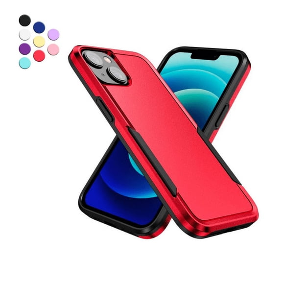 Entronix Heavy Duty Sleek Case designed for iPhone 13, Shockproof Drop Protection, Red
