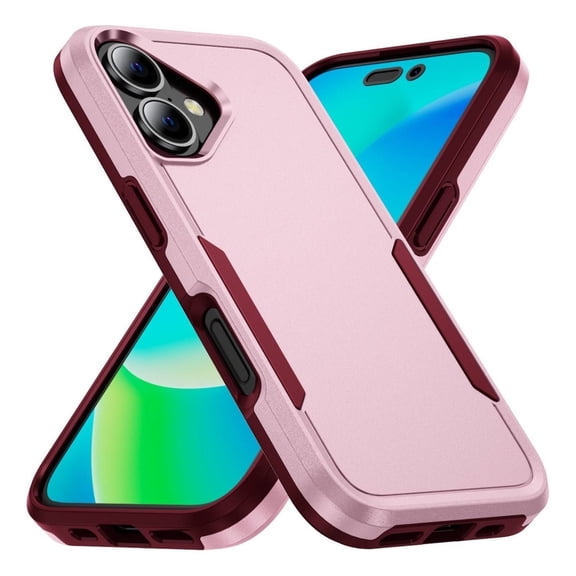 Entronix Heavy Duty Case Compatible with iPhone 16 Plus, Hybrid Hard Cover, Pink