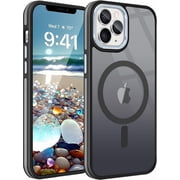 Entronix Magnetic Phone Case Compatible with iPhone 16 Pro, Soft Edges Matte Cover, Black
