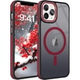 thumbnail image 1 of Entronix Heavy Duty Slim Phone Case Compatible with Magsafe for Apple iPhone 16 Pro Magnetic Case, Shockproof Translucent Matte Case for Apple iPhone 16 Pro, Red, 1 of 5