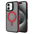 thumbnail image 1 of Entronix Heavy Duty Slim Phone Case Compatible with iPhone 17 Magnetic Case, Shockproof Translucent Matte Case, Red, 1 of 5