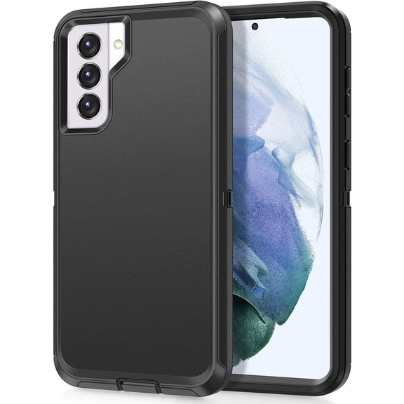 Entronix Heavy Duty Case Compatible with Galaxy S22 Plus, Shockproof Hard Cover, Black