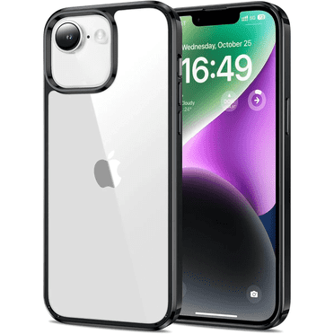 Entronix Impact-Resistant Clear Case for iPhone 16e, Anti-Drop Slim Fit Hard Back, Black